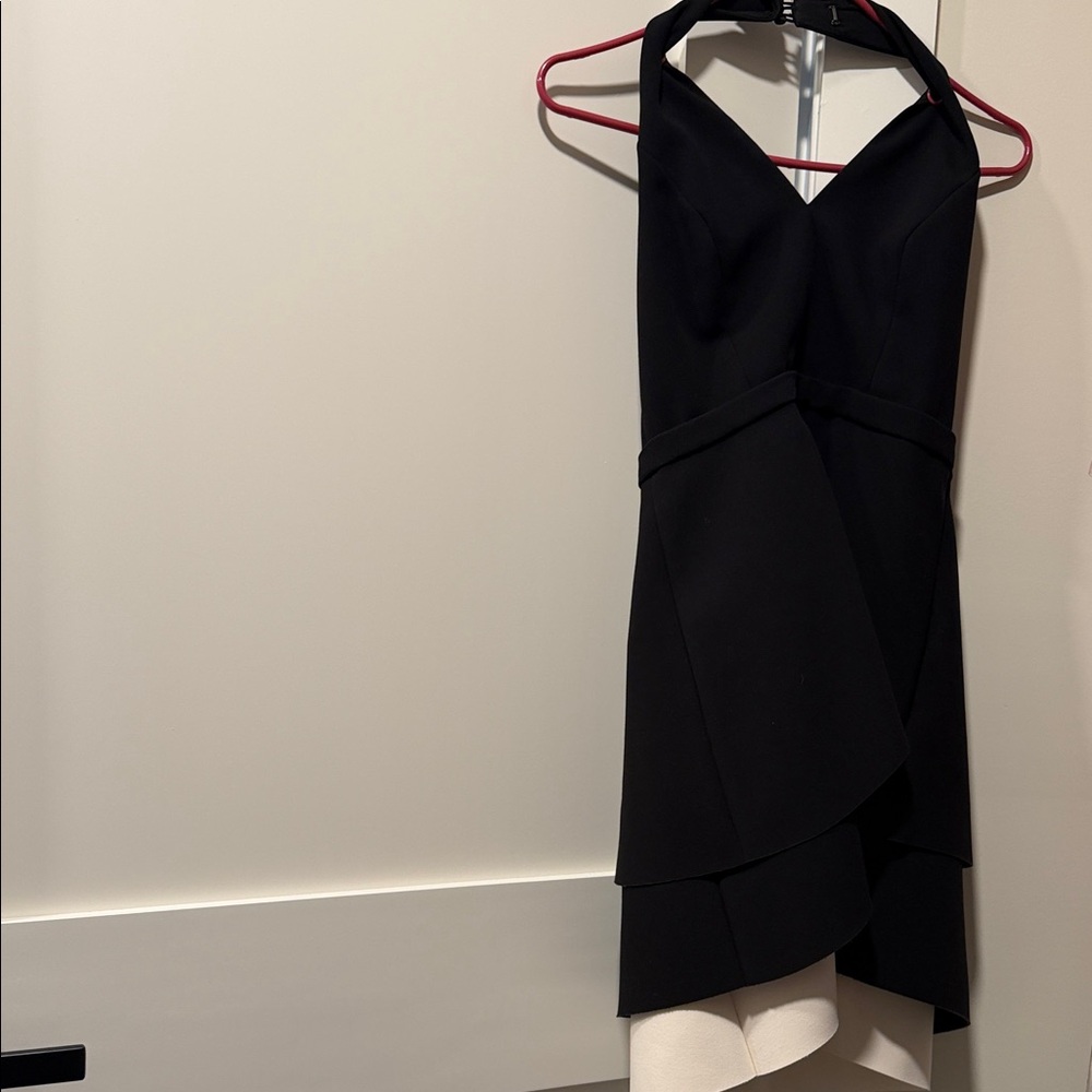 Halston Black and white halter dress
